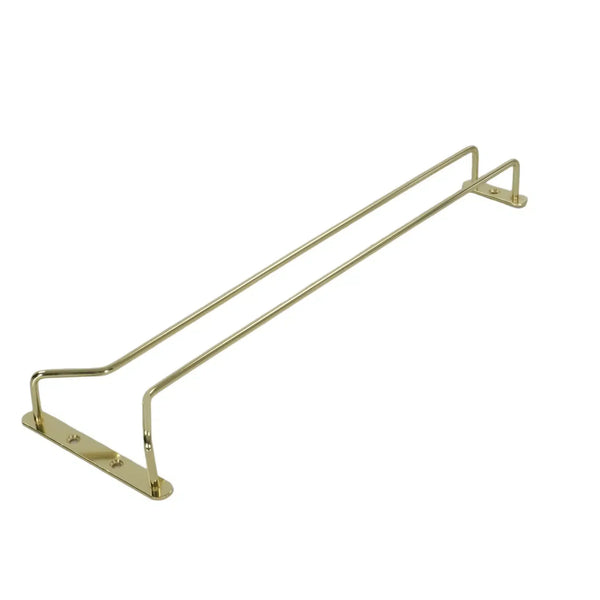 Brass Overhead Hanging Glass Rack Single Row 60cm Includes Mounting Screws