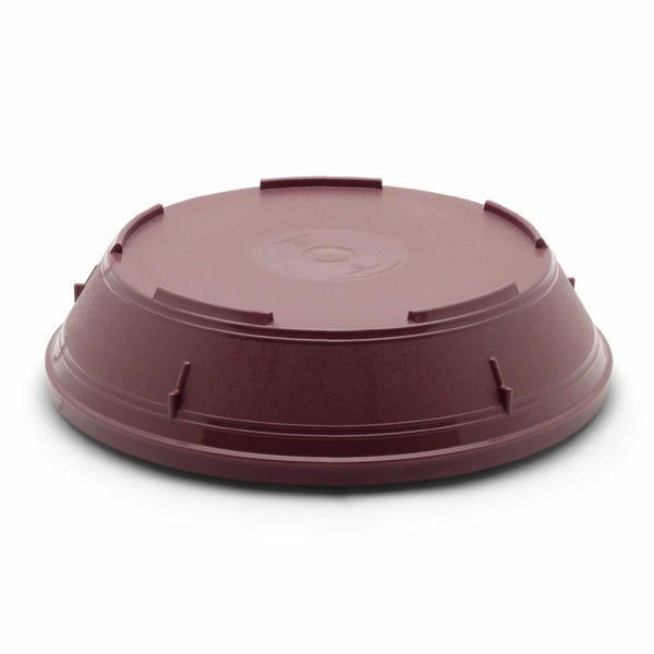 burgundy plate cover warmer round