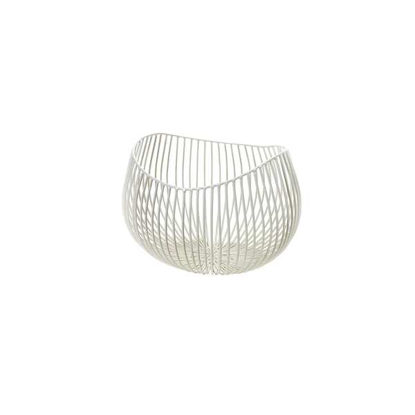 small white designer wire fruit basket 