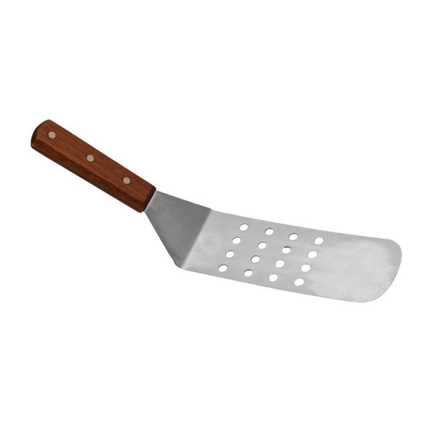 Stainless steel perforated turner with wood handle 