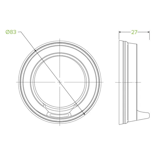 Biopak 80mm Small Black PS Sipper BioCup Lid BCL-8B-SIPPER x 1000 Lids ...