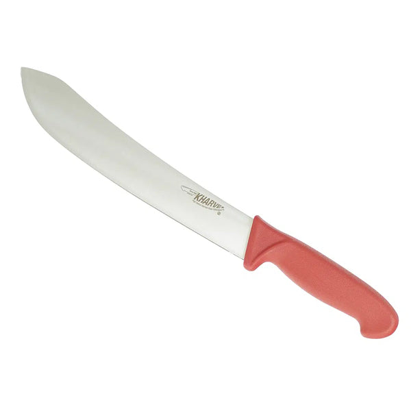 Straight Butcher Knife European 25cm German Steel Blade With Red Handle Kharve® 48304