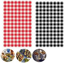 Greaseproof Paper Gingham Print Red & White or Black & White Pack 200