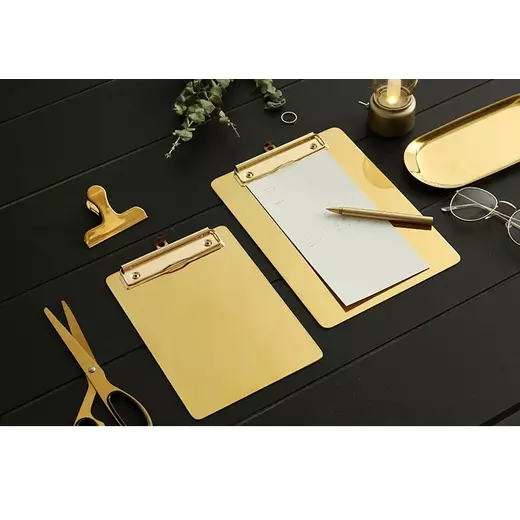 High Shine Metal Gold Clipboards For Menus & Reservations 105mm x 210m