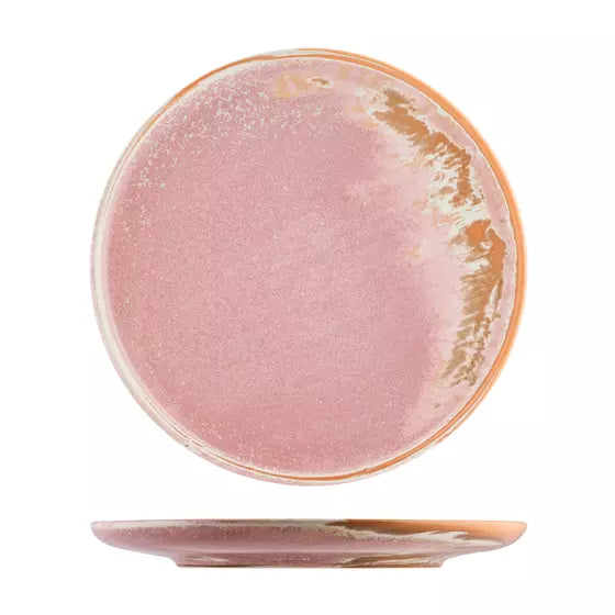 moda porcelain icon round dinner  plate pink pattern
