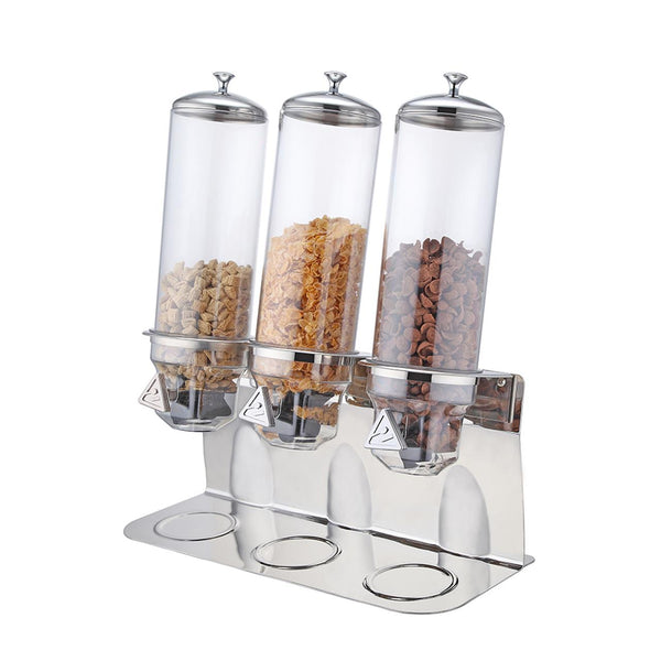 triple cereal dispenser stainless steel polycarbonate