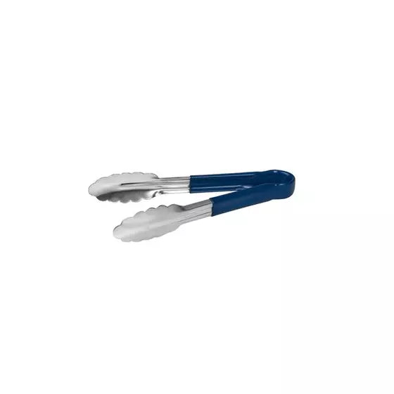 salad serving tong stainless steel with blue handle 