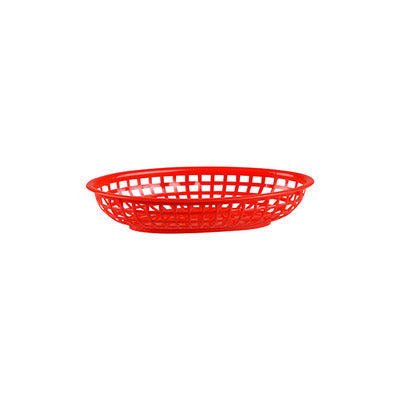 oval basket red plastic 24cm 
