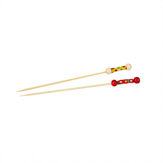 47960 party pick cocktail skewer red and yellow wooden pick 
