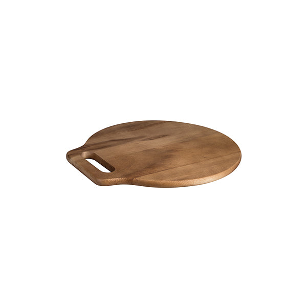 round wood board 30cm with holding handle 