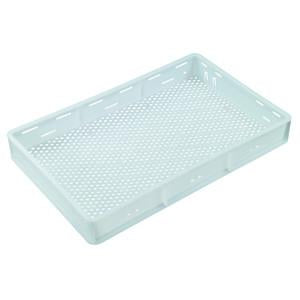 Plastic Confectionery Tray Vented 712 X 448 X 95mm -29 Litre White