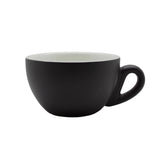 matt black cappuccino coffee cup and saucer Box set of 6