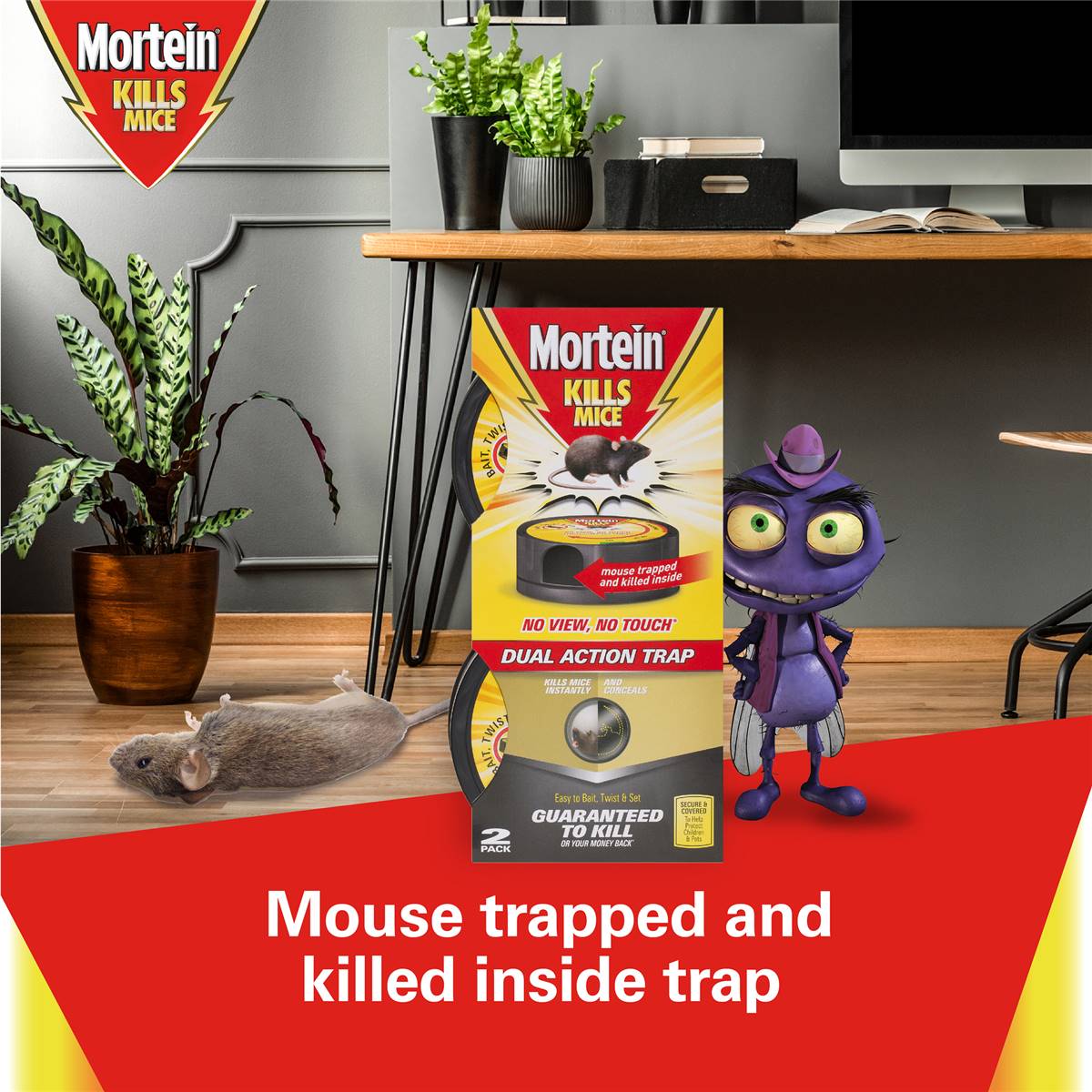 Mortein Dual Action No View No Touch Mice Mouse Trap Pack 2 Santos Online Supplies
