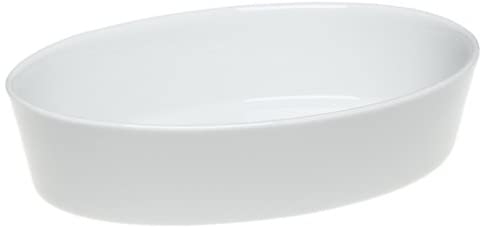 oval deep white baking dish 17cm x 12.5cm x 5.5cm 