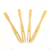 9cm Bamboo Cocktail  Fork / Pick Mini Pack 100