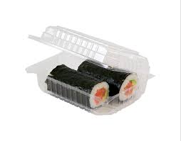 2 pce hand sushi handroll takeaway containers with hinged lid