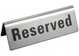 Reserved Table  Sign Stainless Steel A Frame Silver