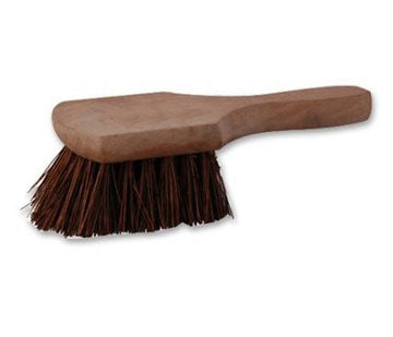 Wok Pot Cleaning Brush Wood Handle Short With Palmyra Bristle
