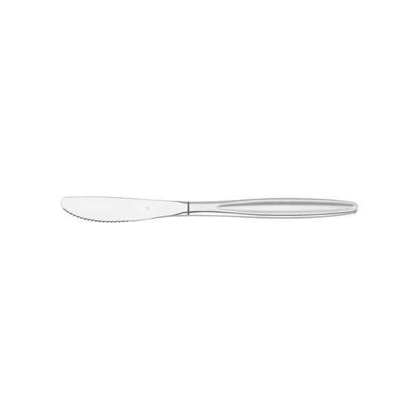 Silver  stainless steel serrated dessert knife 
