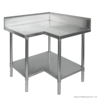 Economic Corner Workbench,100mm Splashback & Undershelf 