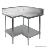 Economic Corner Workbench,100mm Splashback & Undershelf 