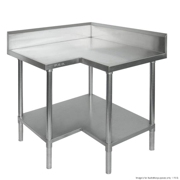 Economic Corner Workbench,100mm Splashback & Undershelf 