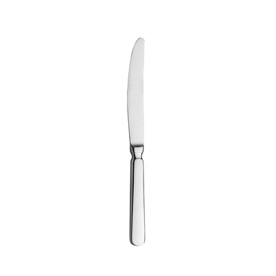 Silver knife on a white background