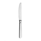 Silver table knife on a white background