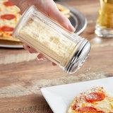 parmesan cheese shaker glass with chrome perforated lid