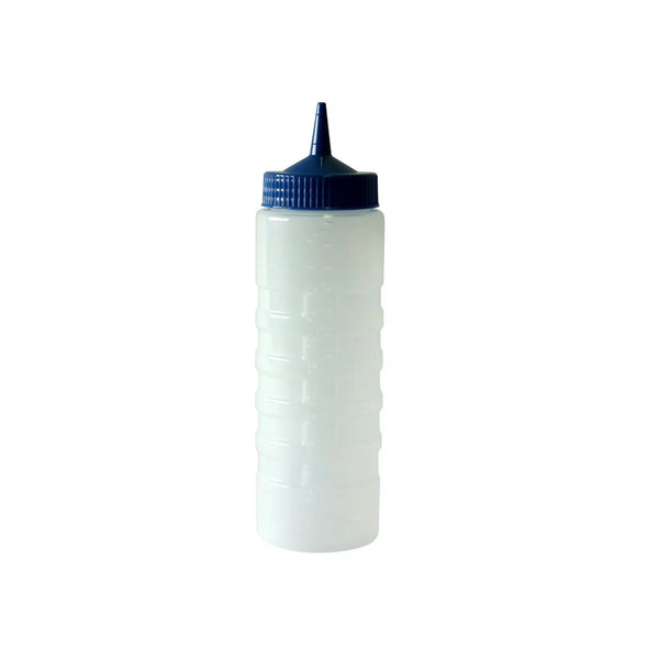 White squeeze bottle with a blue cap 750ml capacity