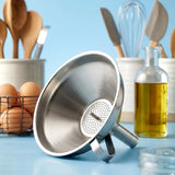 Funnel With Strainer 125mm Stainless Steel 13625