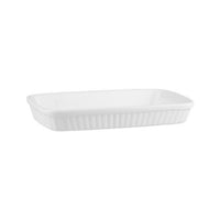 White Ribbed Rectangular Baking Dish 