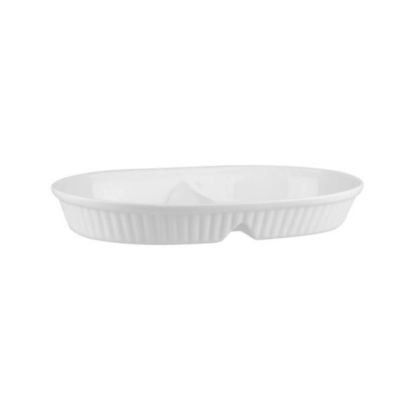2 Compartment Ribbed Baking Dish 