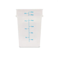 22 litre clear storage container with scale