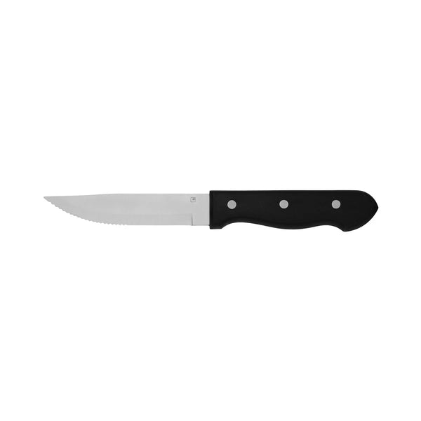 Steak Knives Jumbo Black Plastic Handle Pointed Tip 255mm 20674