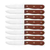 Steak Knive Jumbo Round Tip Pakkawood Set 8pc 225mm 20675-8