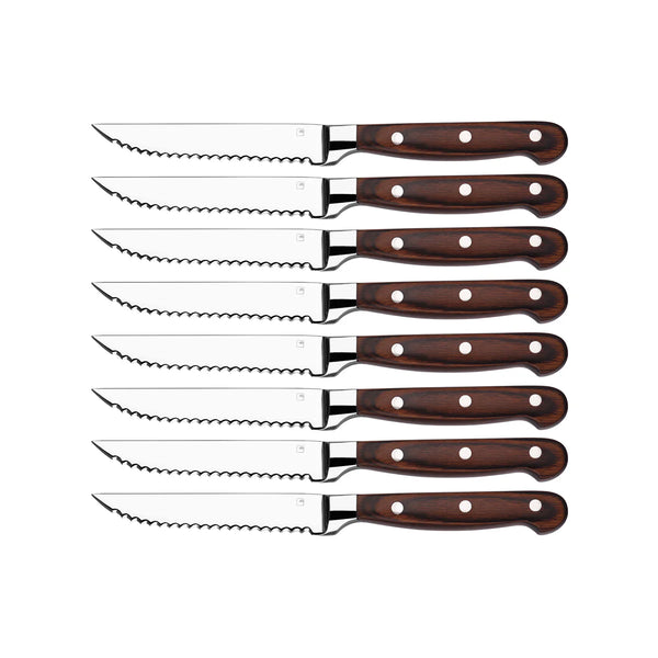 Steak Knive Pakkawood Handle Full Tang Set 8pc 235mm