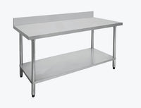 0300-7-WBB Economic 304 Grade Stainless Steel Table with splashback LARGE ITEM