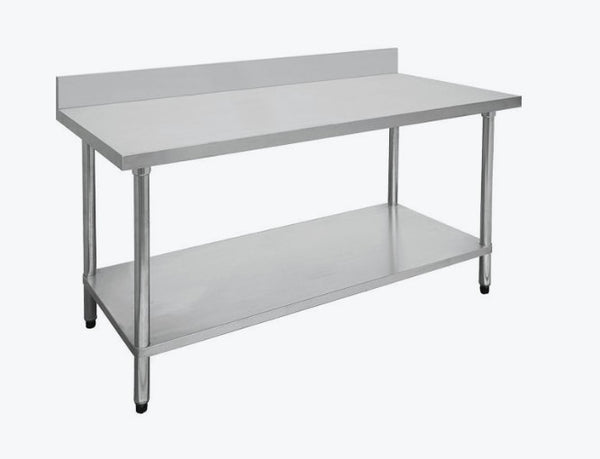 0300-7-WBB Economic 304 Grade Stainless Steel Table with splashback LARGE ITEM