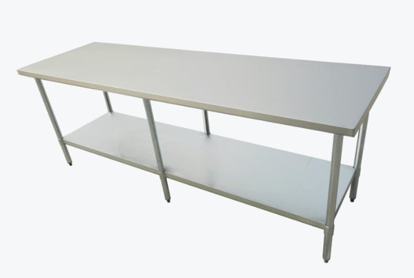 2400-7-WB Economic 304 Grade Stainless Steel Table 2400x700x900 - 6 legs LARGE ITEM