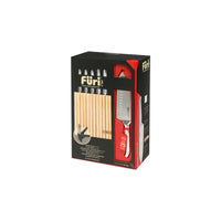 Rubberwood Knife Block Set with Sharpener 7pc FURI PRO 27108