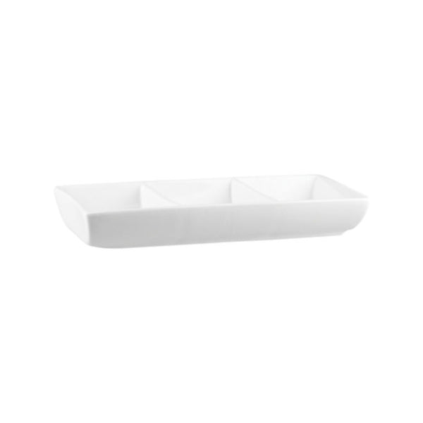 White Classicware Deep 3 Compartment Sauce Dish 220x105x30mm 