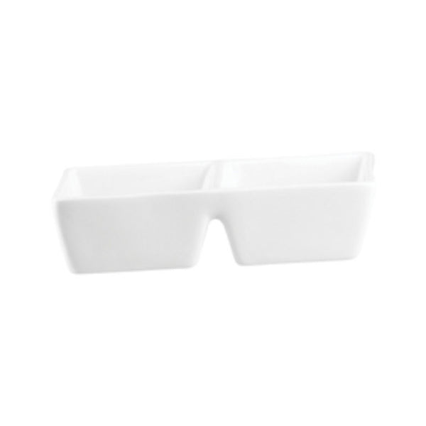 White Compartment Diamond Dishes 200x100x40mm