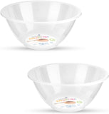 Mixing Bowl Set Plastic 1 & 2 Litre Bowls Transparent  Dishwasher & Microwave Safe