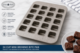 Mini Brownie Bite 24 Cup Bakeware Tray USA PAN BAKE-1250MF