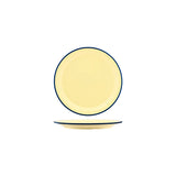 Vintage Yellow / Blue Rim Round Plate 190mm melamine