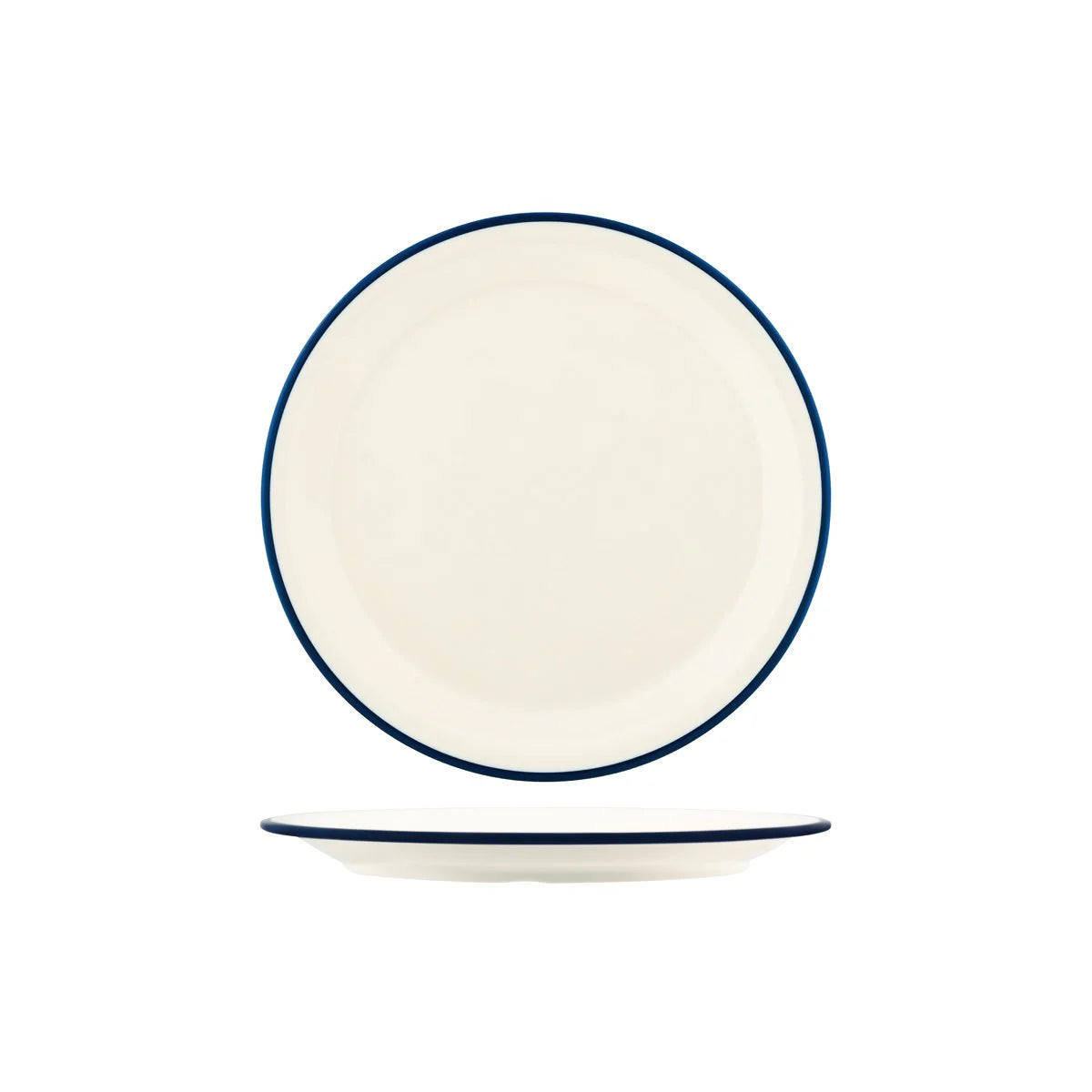 Vintage Melamine Cream / Blue Rim Round Plate 265mm 49931 – Santos ...