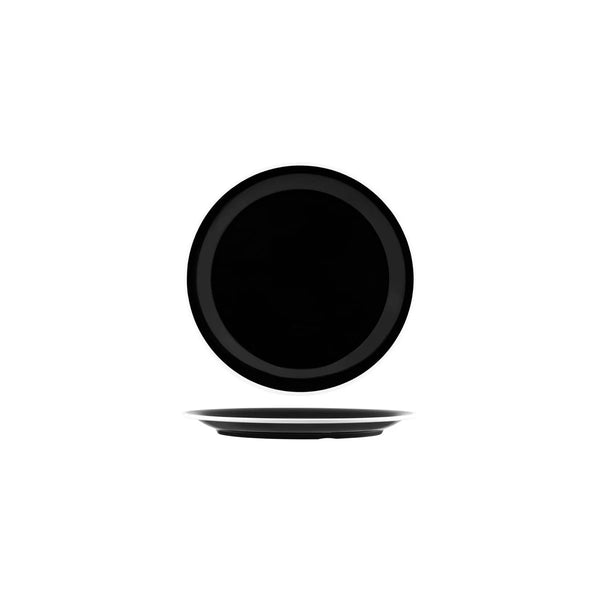 Vintage Black / White Rim Round Plate 190mm