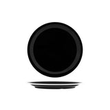 Vintage Black / White Rim Round Plate 265mm melamine 