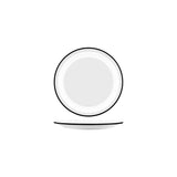 Vintage White / Black Rim Round Plate 190mm melamine
